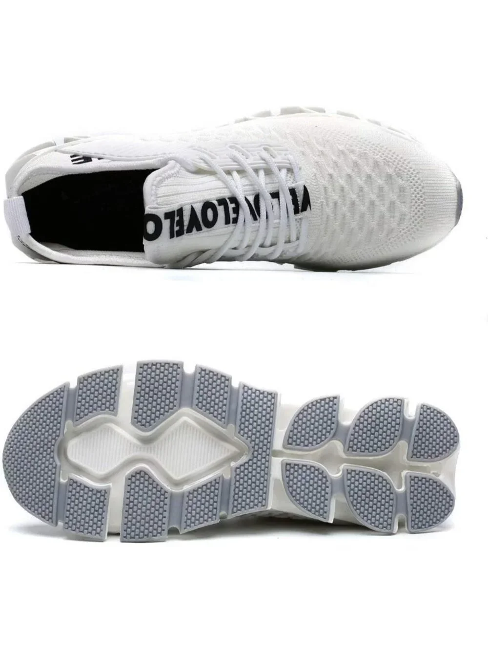 Women's White Breathable Mesh Running Blade Non Slip Casual Basketball Shoes